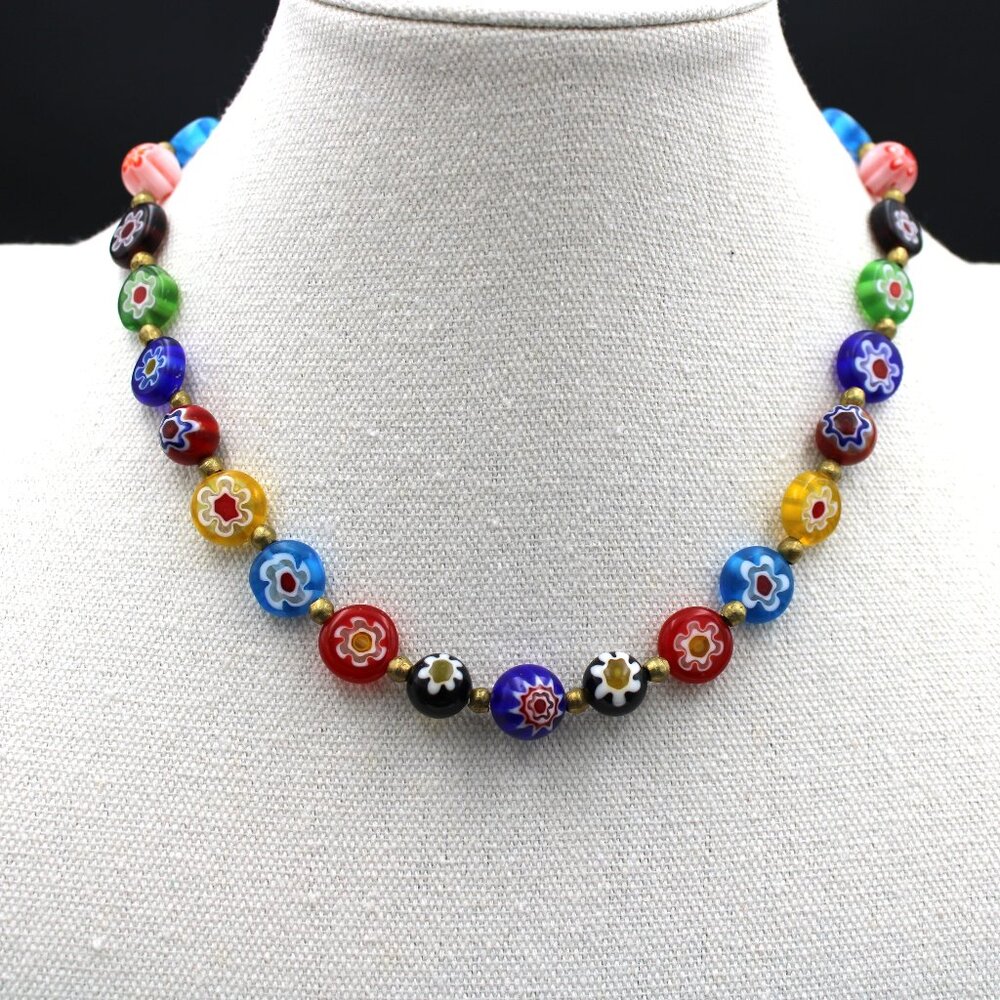 Murano -Venetian Glass Flower Necklace